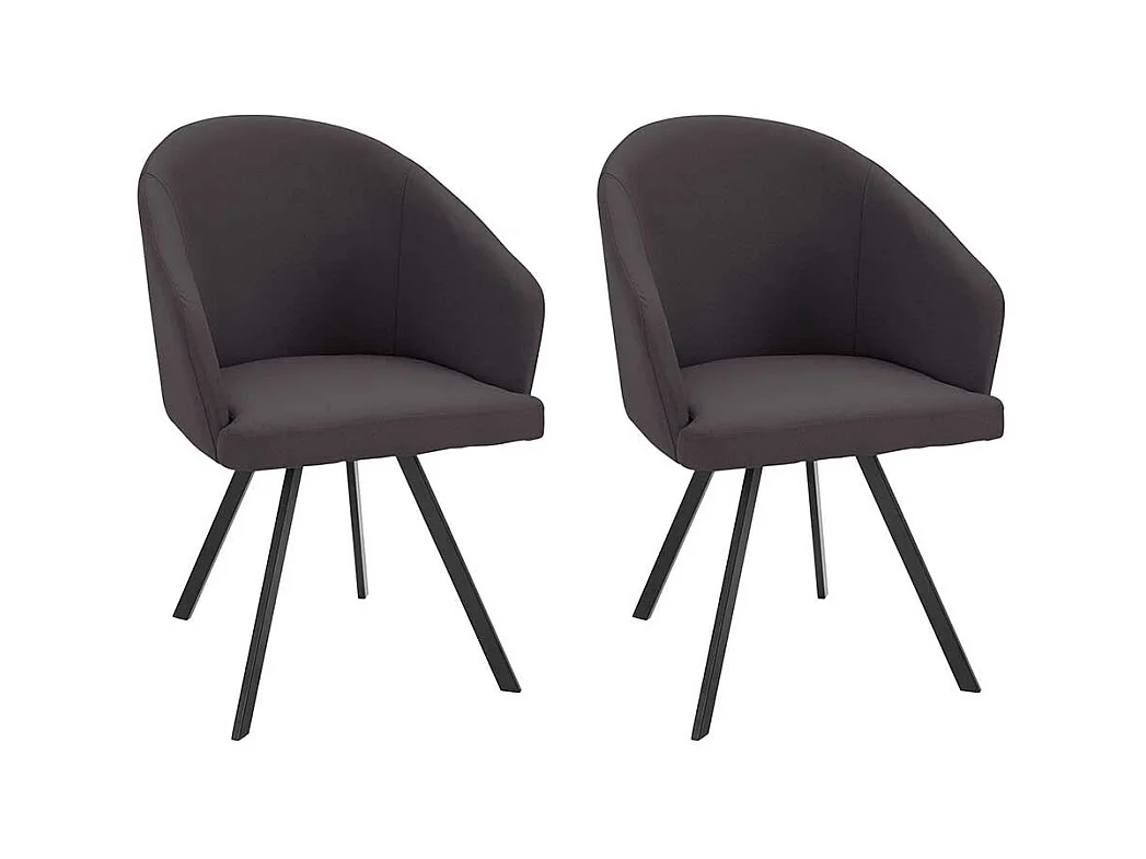 Cocktail Stühle in Dunkelgrau und Schwarz Gestell aus Metall (2er Set)