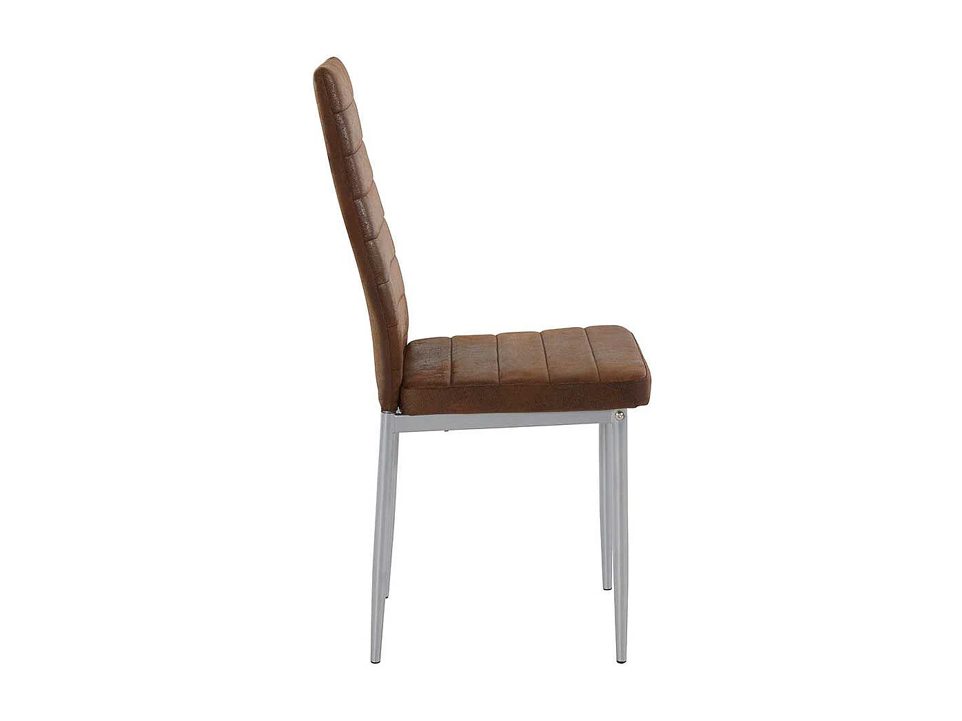 Polsterstühle in Braun Microfaser Metallgestell (Set)