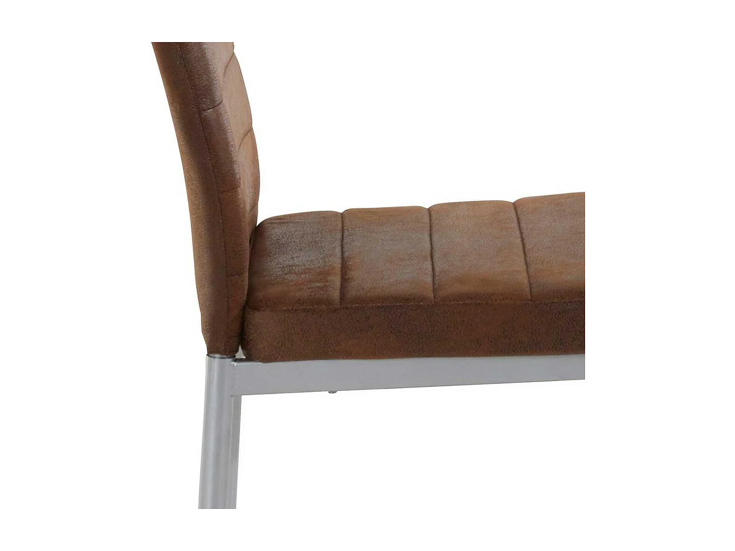 Polsterstühle in Braun Microfaser Metallgestell (Set)