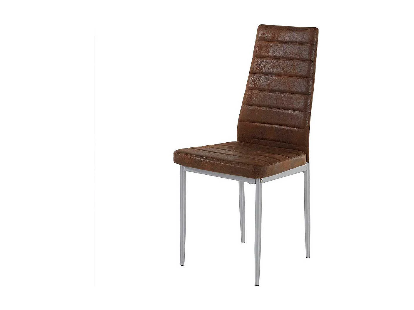 Polsterstühle in Braun Microfaser Metallgestell (Set)