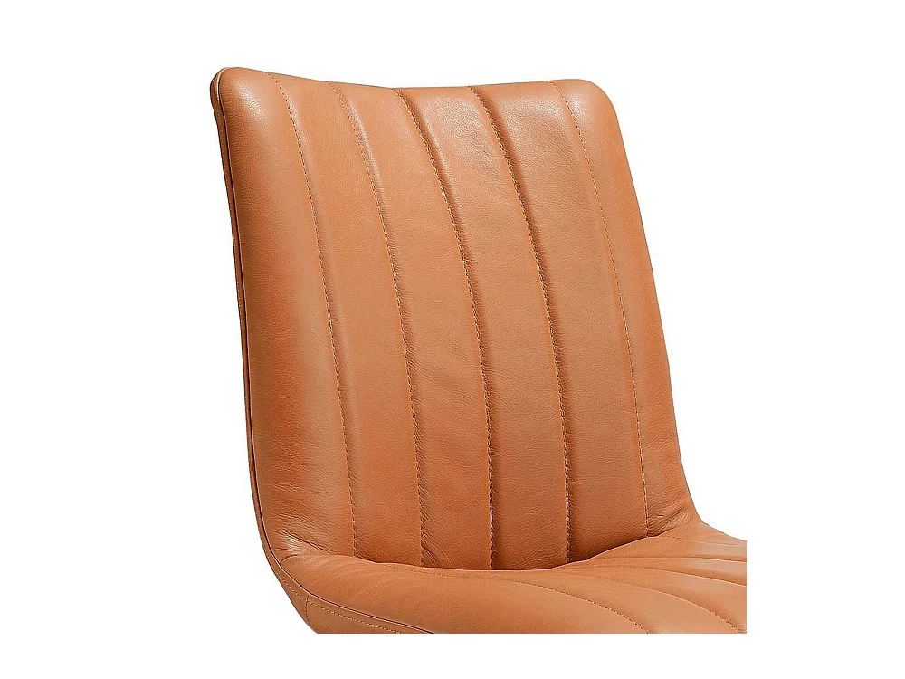 Polsterstuhl in Cognac Braun und Schwarz Leder (2er Set)