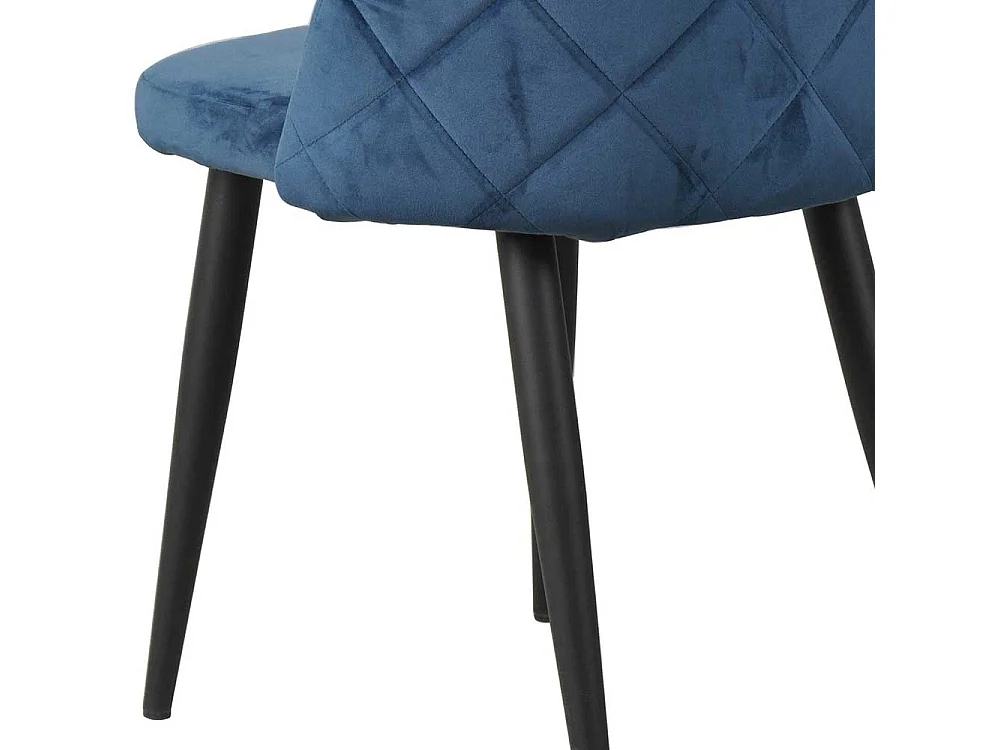 Essstühle in Blau Samtbezug (2er Set)