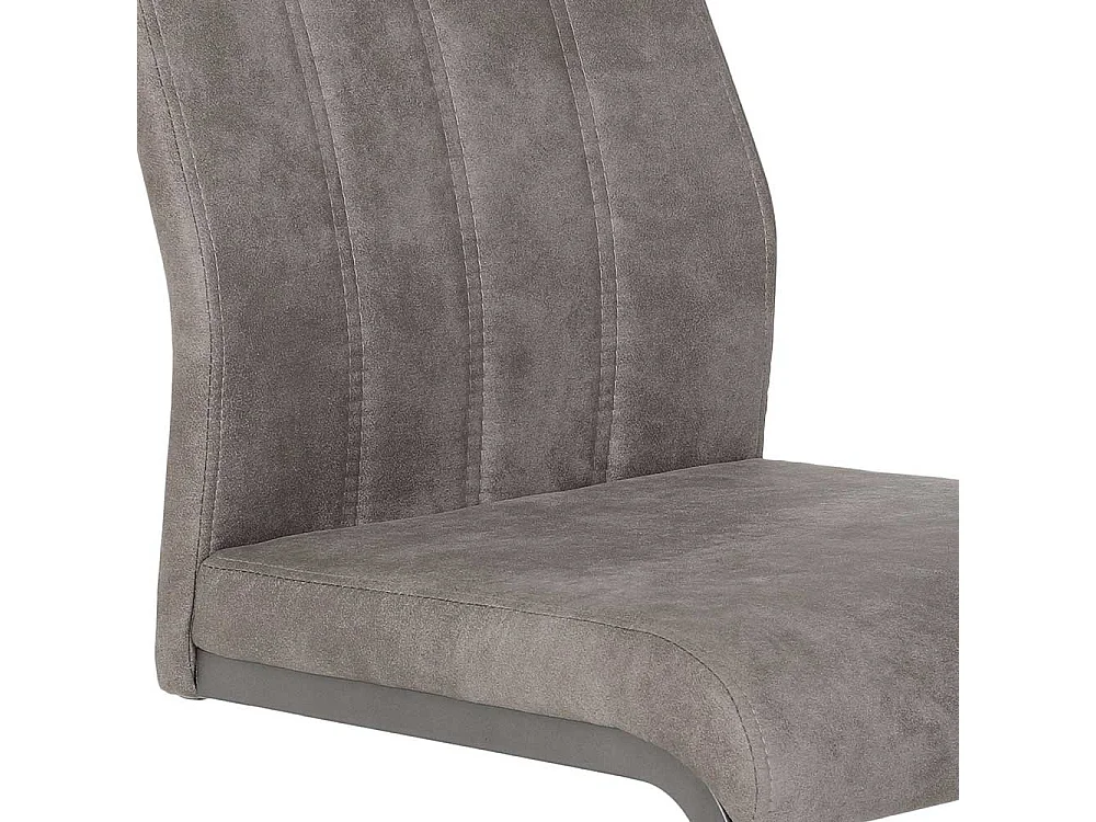 Küchenstuhle in Grau Microfaser Metallgestell (Set)