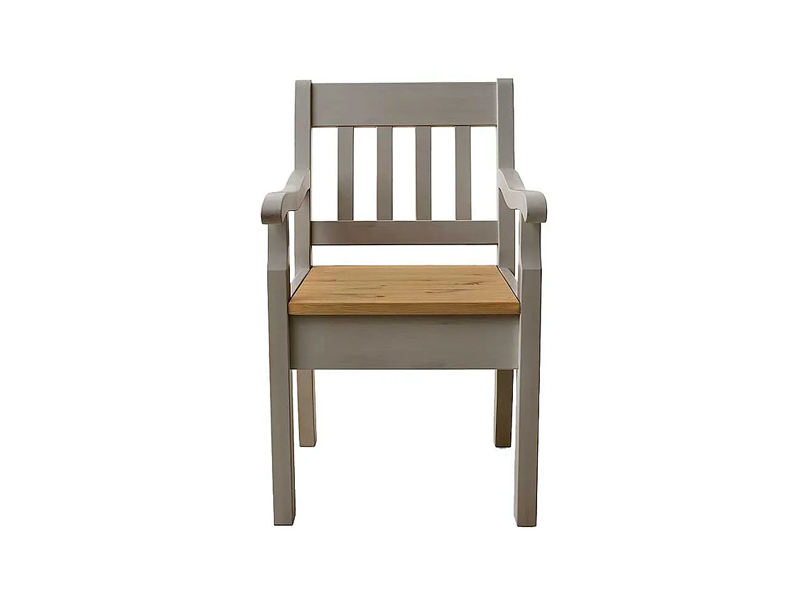 Esszimmersessel in Grau Kiefer Massivholz