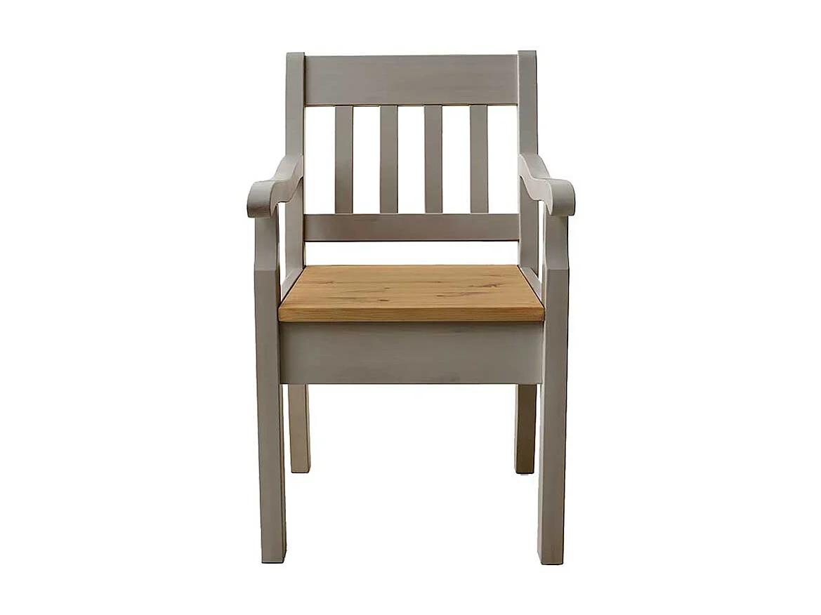 Esszimmersessel in Grau Kiefer Massivholz