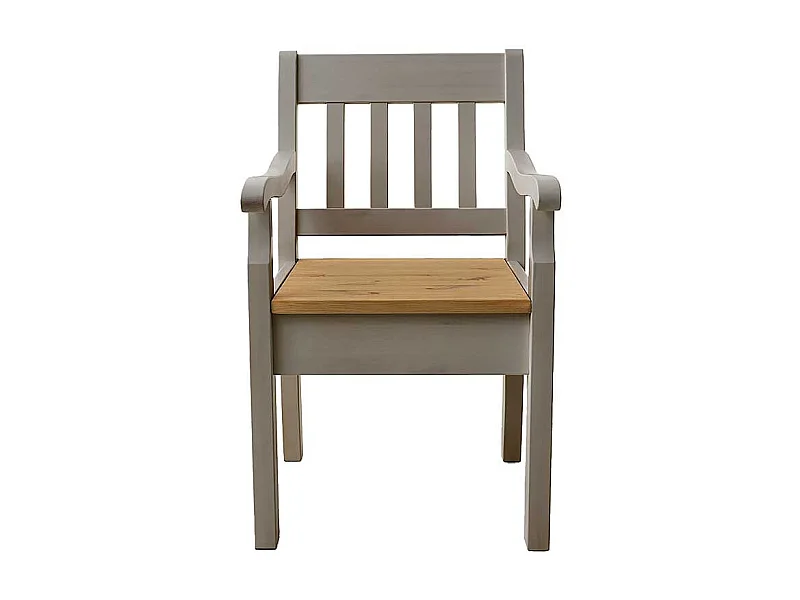 Esszimmersessel in Grau Kiefer Massivholz