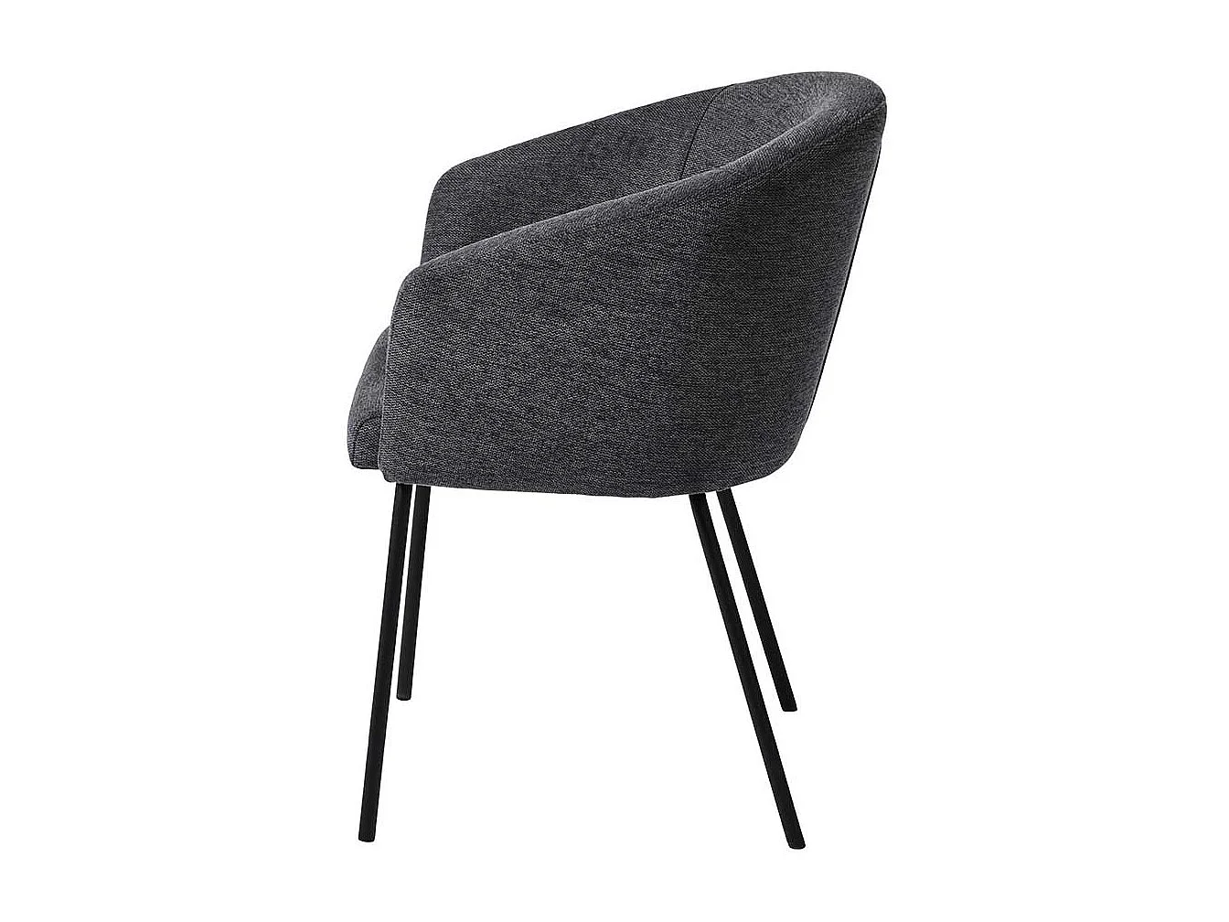 Schlafzimmer Stuhl in Dunkelgrau und Schwarz Armlehnen (2er Set)