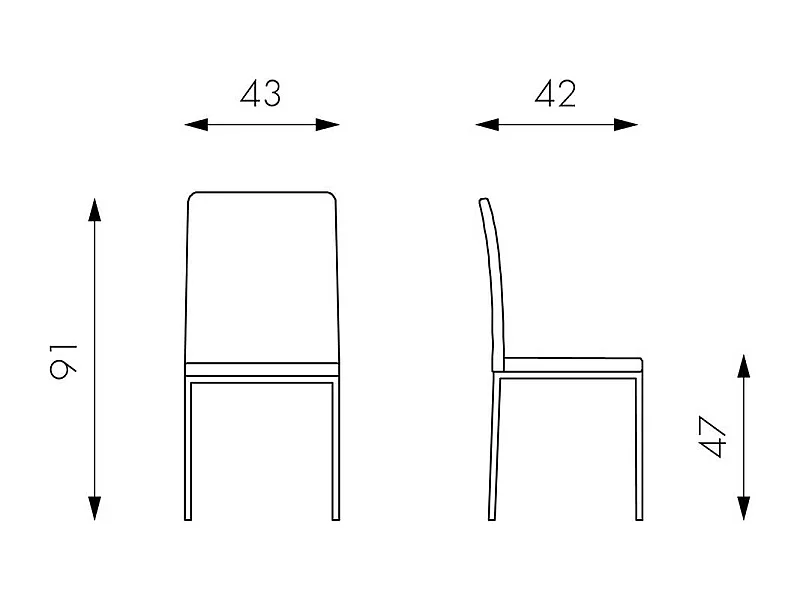 Kunstlederstuhl in Grau modern (2er Set)