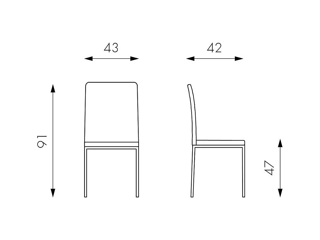 Kunstlederstuhl in Grau modern (2er Set)