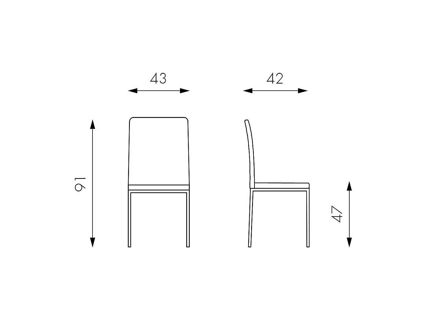 Kunstlederstuhl in Grau modern (2er Set)