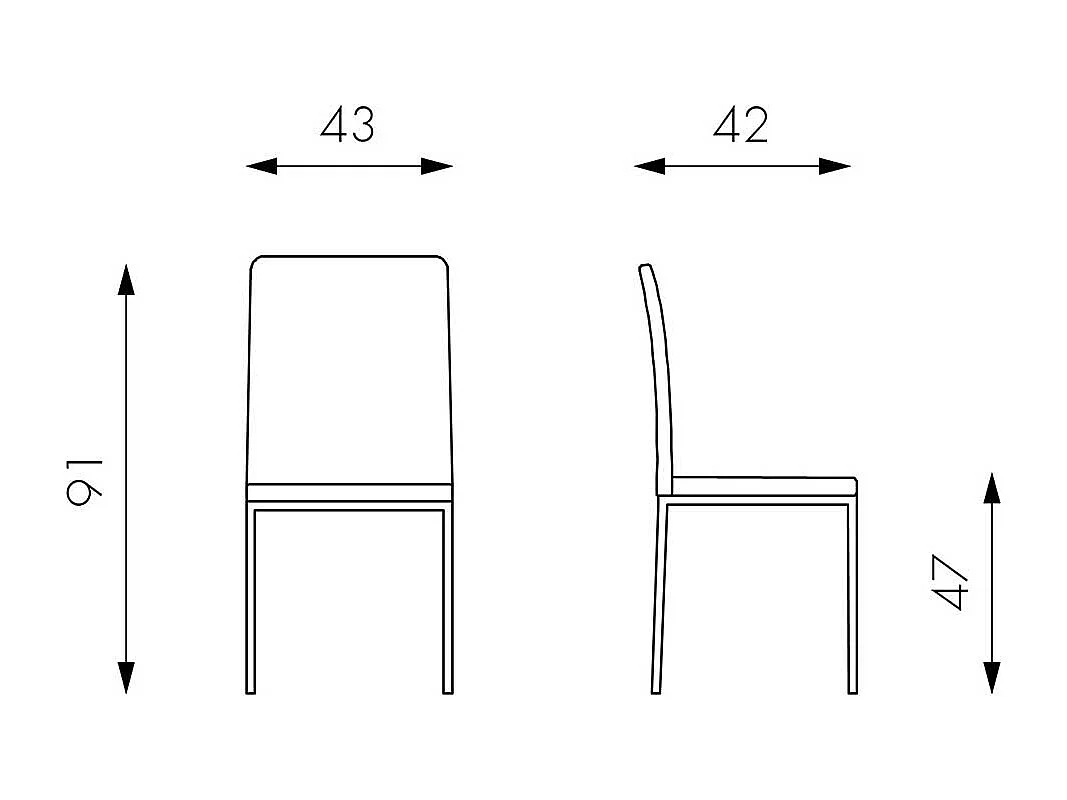 Kunstlederstuhl in Grau modern (2er Set)
