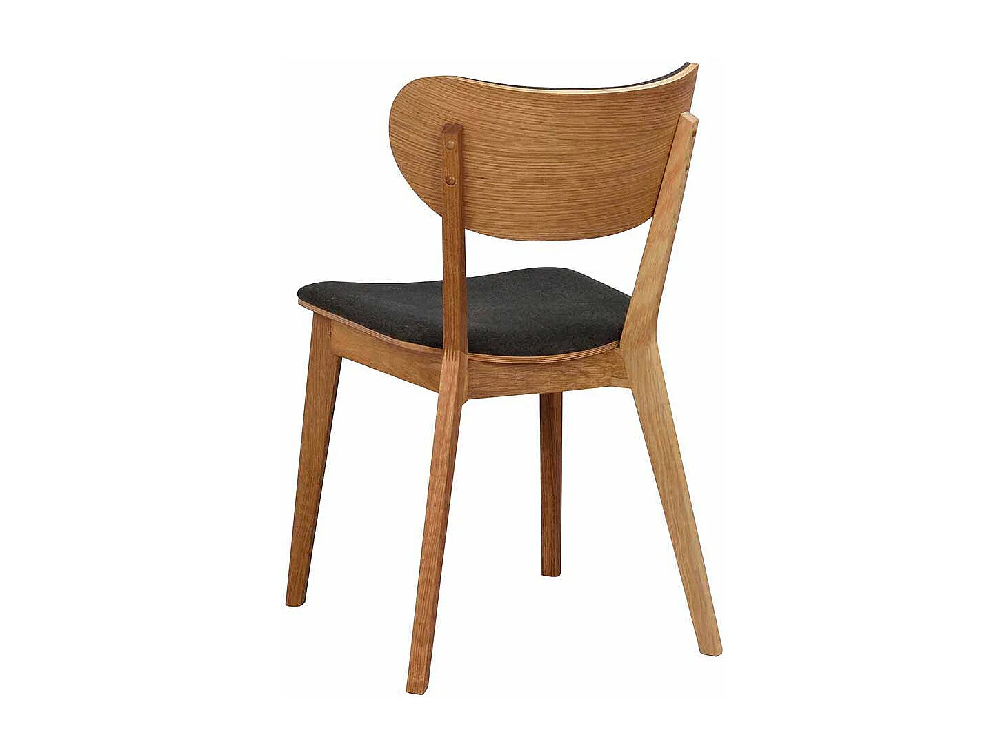 Esstischstuhl Set in Dunkelgrau Stoff Eiche Massivholz (2er Set)