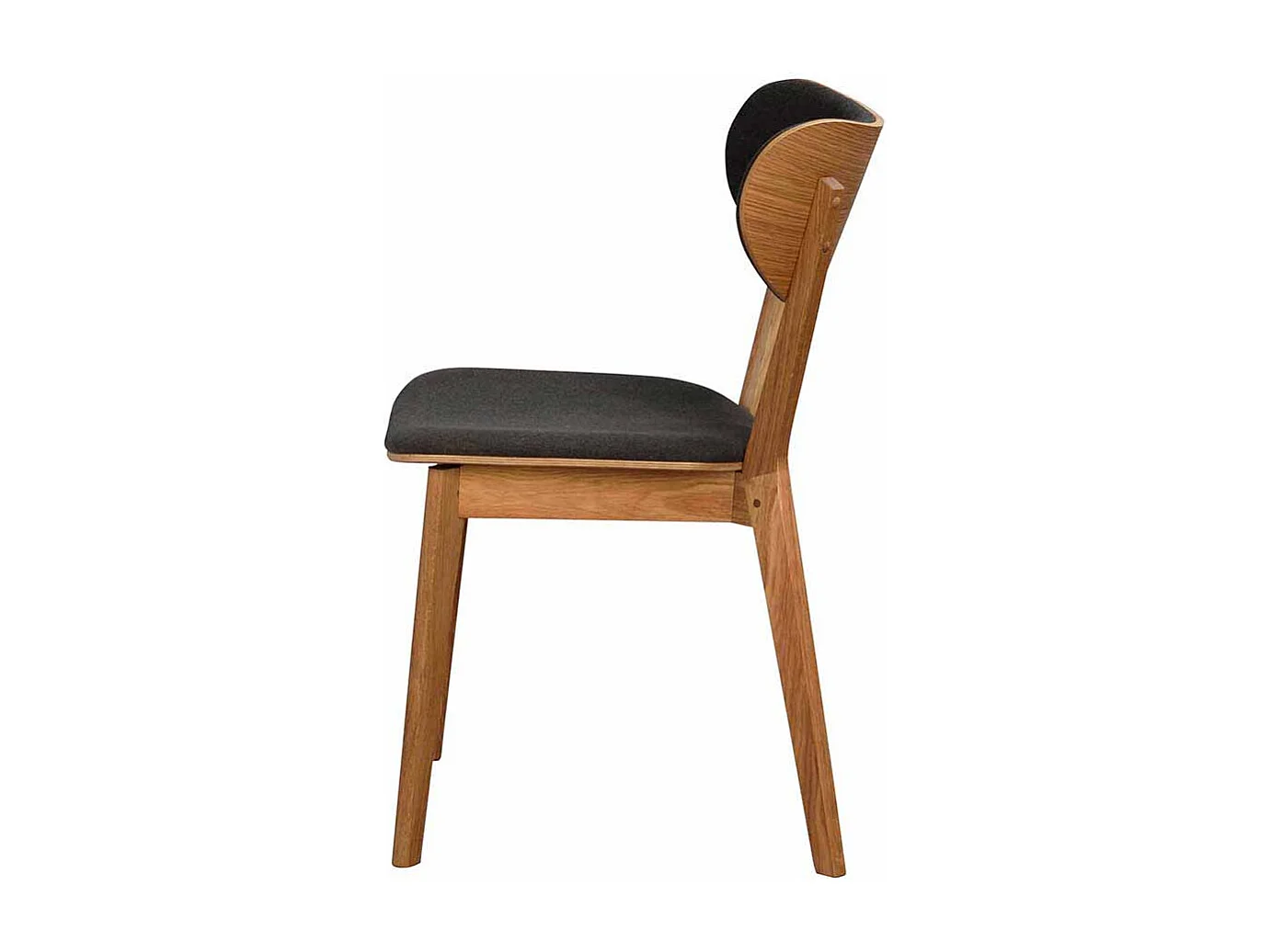 Esstischstuhl Set in Dunkelgrau Stoff Eiche Massivholz (2er Set)