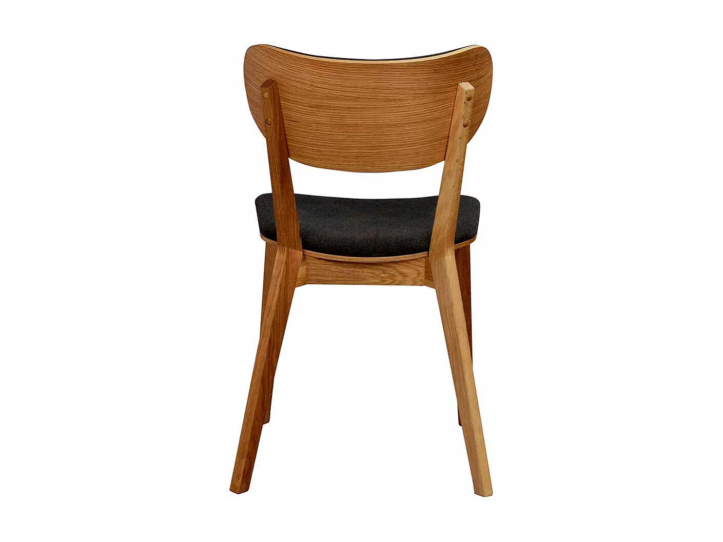 Esstischstuhl Set in Dunkelgrau Stoff Eiche Massivholz (2er Set)