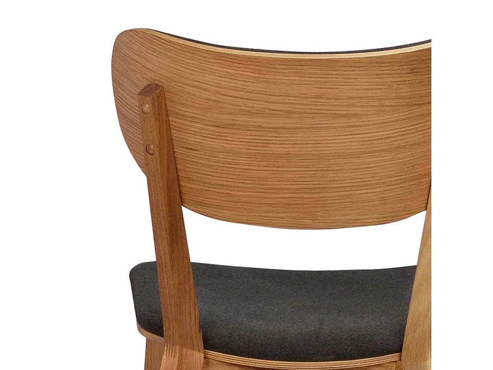 Esstischstuhl Set in Dunkelgrau Stoff Eiche Massivholz (2er Set)