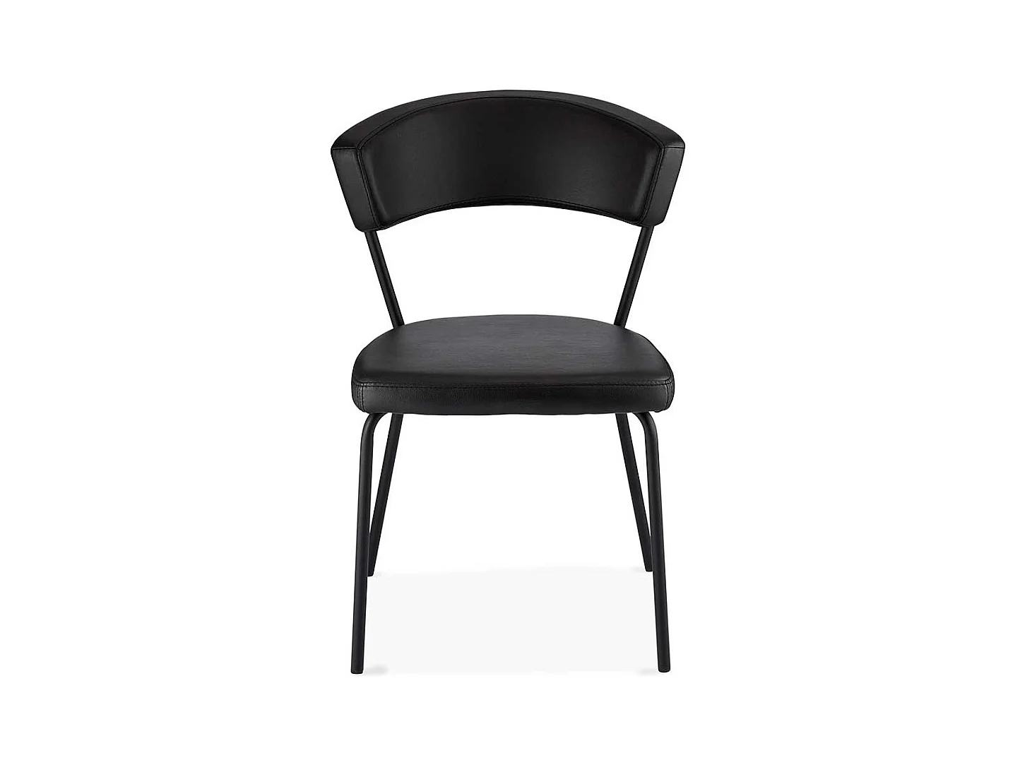 Polsterst�hle in Schwarz Kunstleder Metallgestell (4er Set)