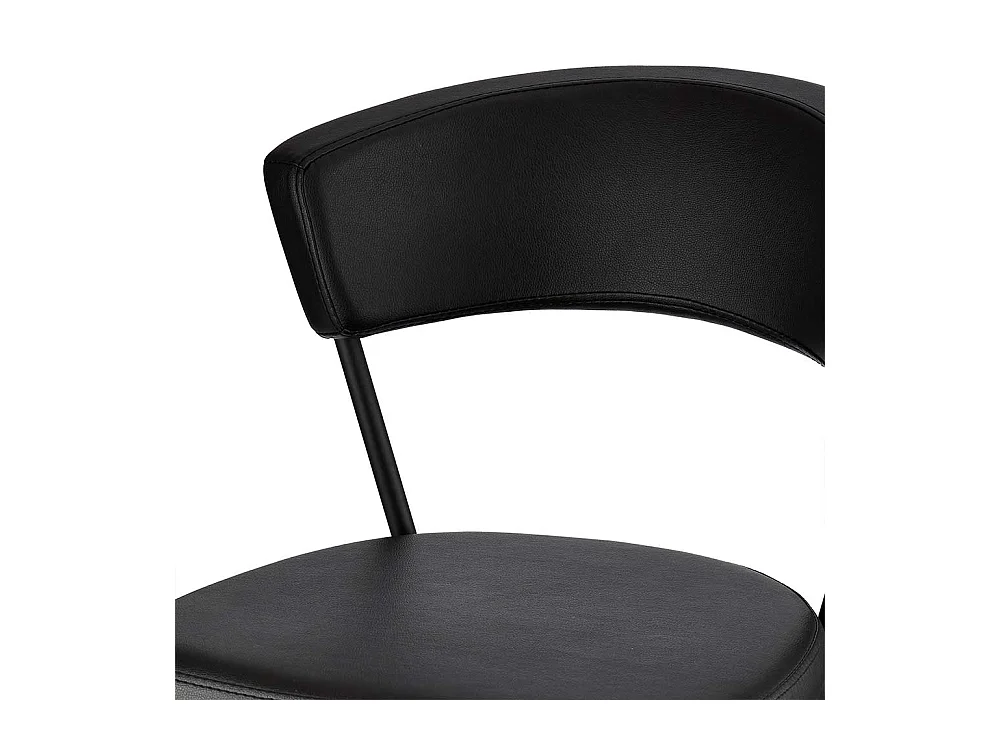 Polsterst�hle in Schwarz Kunstleder Metallgestell (4er Set)