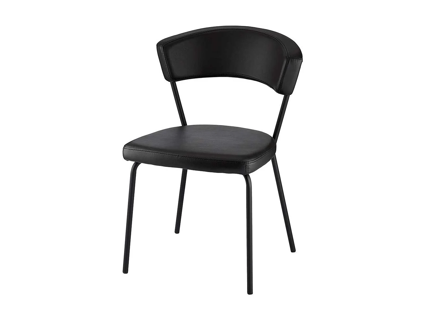 Polsterst�hle in Schwarz Kunstleder Metallgestell (4er Set)