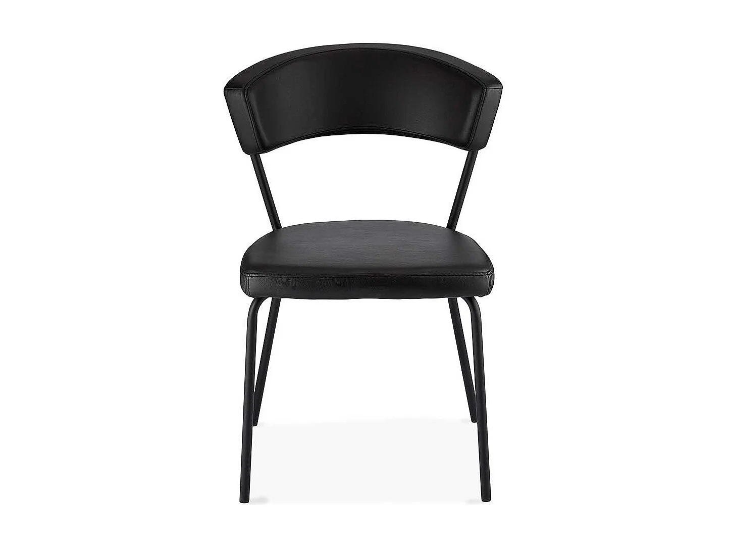 Polsterst�hle in Schwarz Kunstleder Metallgestell (4er Set)