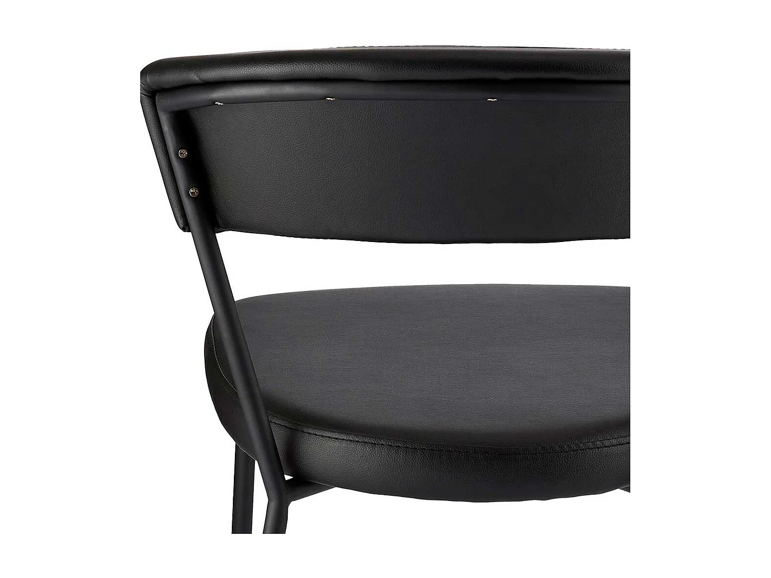 Polsterst�hle in Schwarz Kunstleder Metallgestell (4er Set)