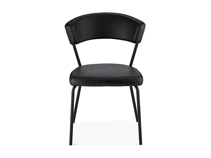 Polsterst�hle in Schwarz Kunstleder Metallgestell (4er Set)