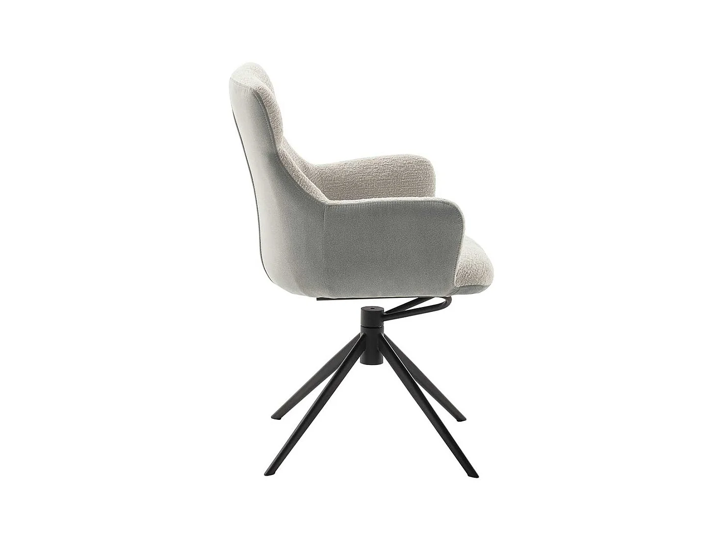 Esszimmerarmlehnstuhl in Lichtgrau drehbar (2er Set)