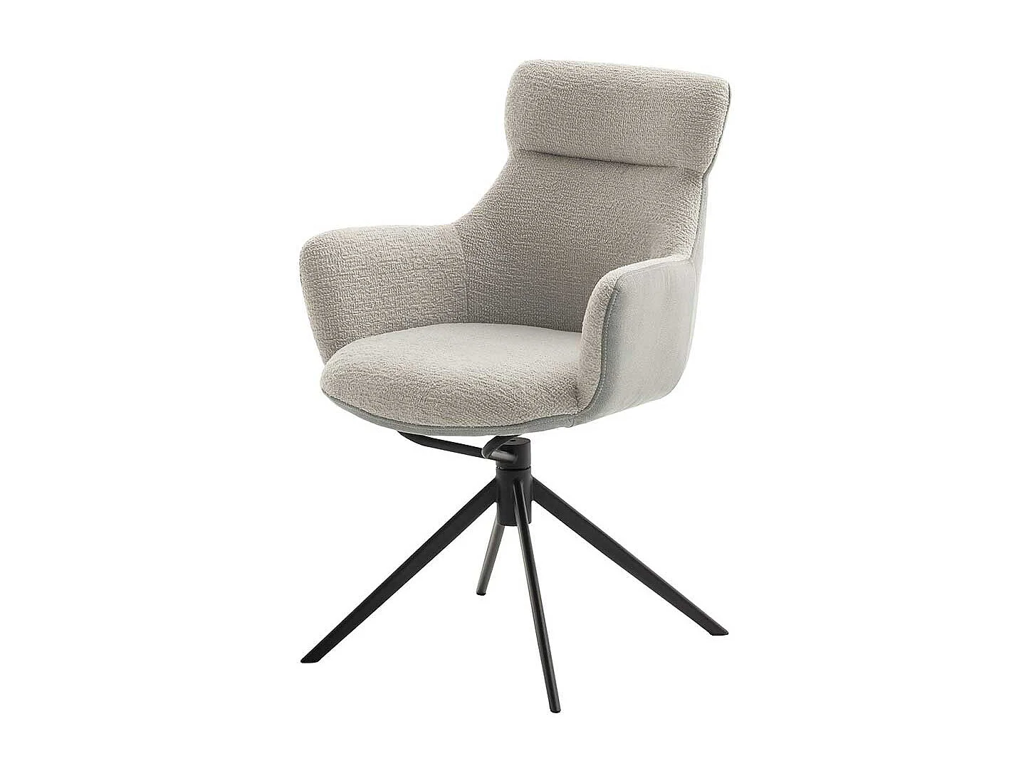 Esszimmerarmlehnstuhl in Lichtgrau drehbar (2er Set)