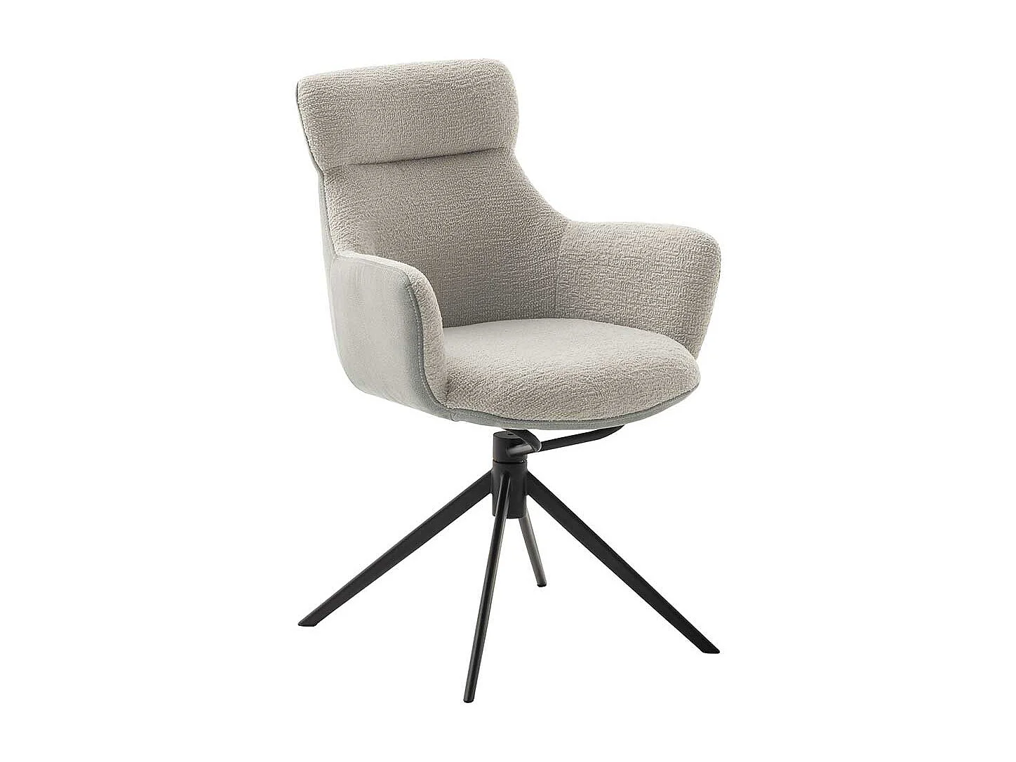 Esszimmerarmlehnstuhl in Lichtgrau drehbar (2er Set)