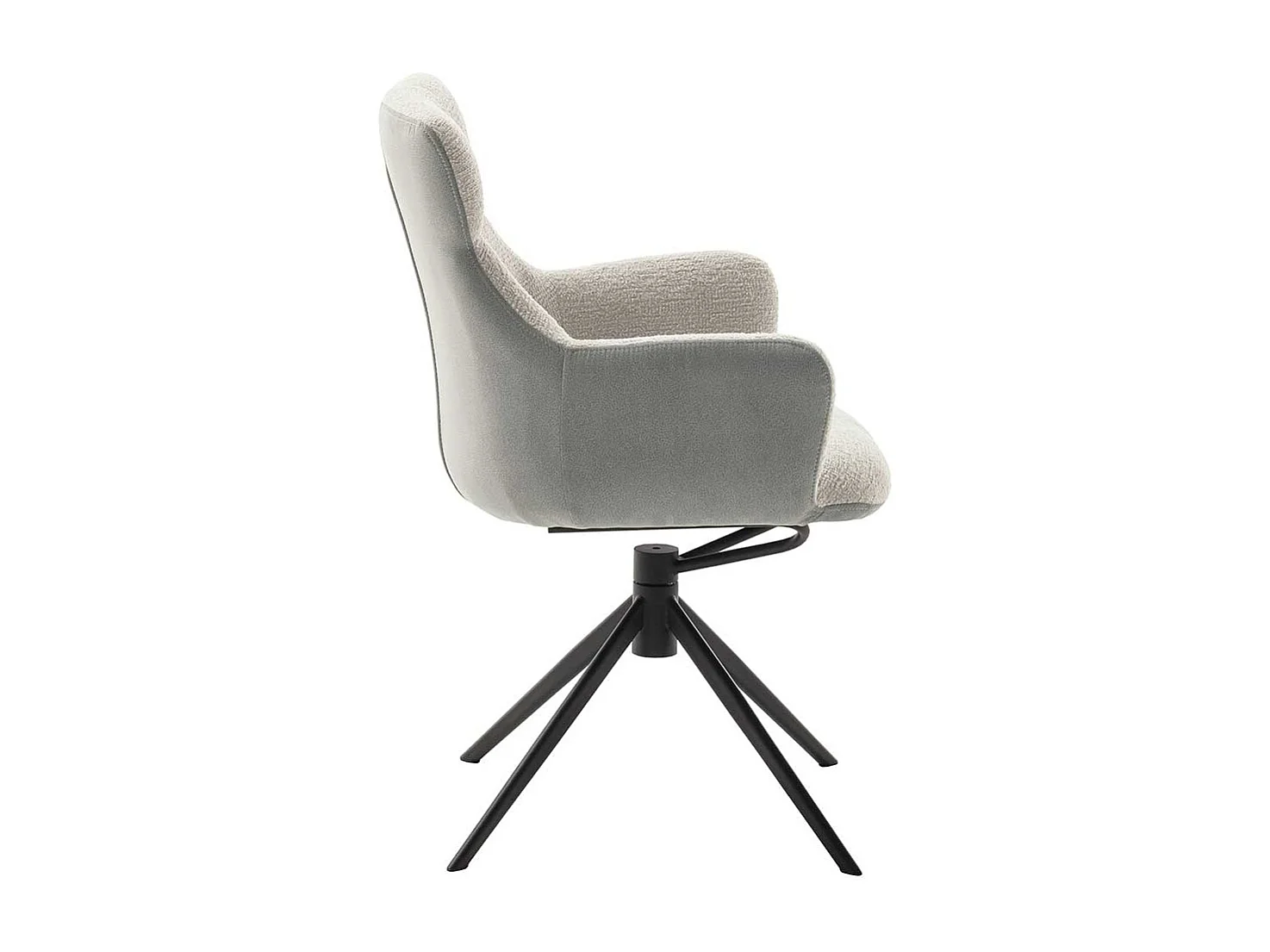 Esszimmerarmlehnstuhl in Lichtgrau drehbar (2er Set)