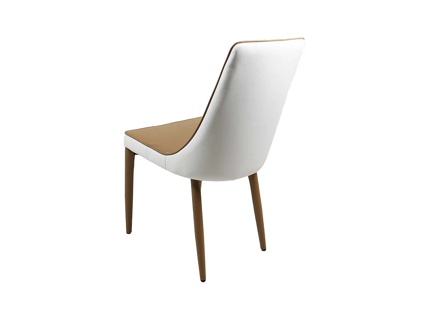 Polsterstühle Esszimmer Kunstlederbezug Hellbraun & Weiß (2er Set)