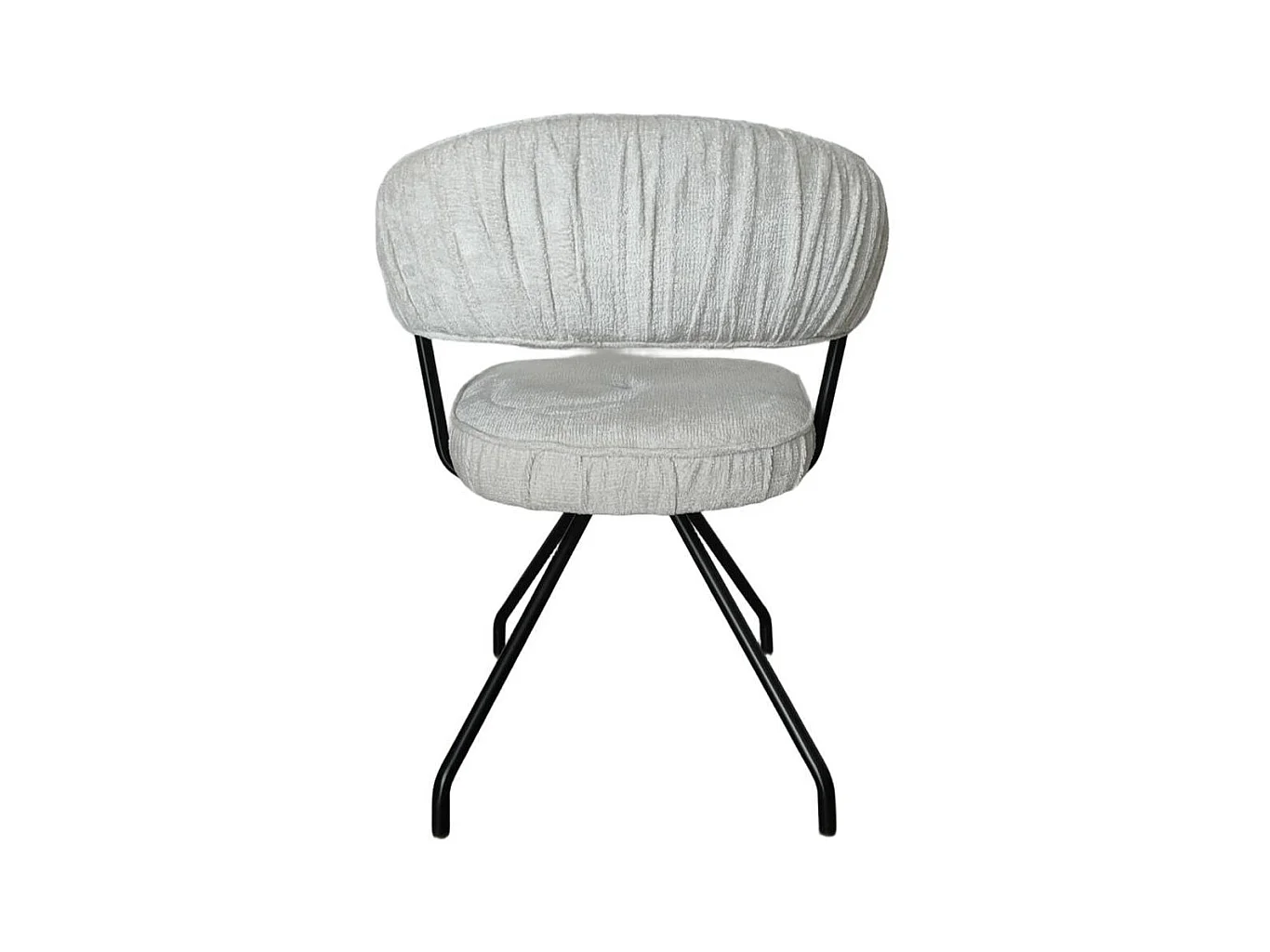 Armlehnenstuhl Esstischstuhl in Beige aus Chenillegewebe (2er Set)