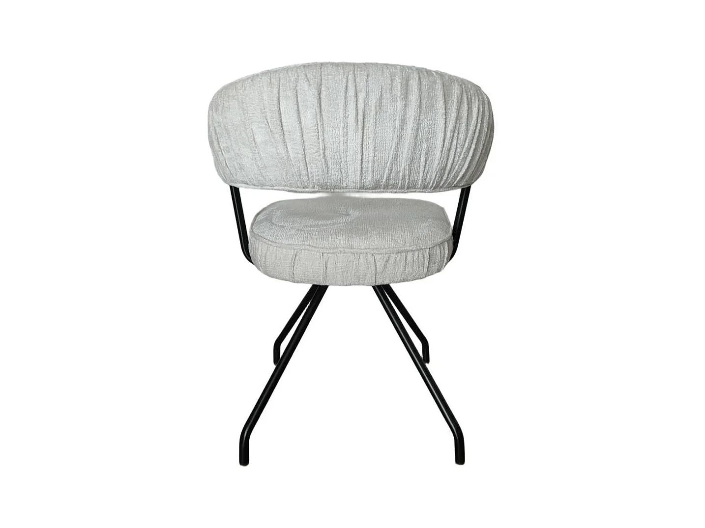 Armlehnenstuhl Esstischstuhl in Beige aus Chenillegewebe (2er Set)