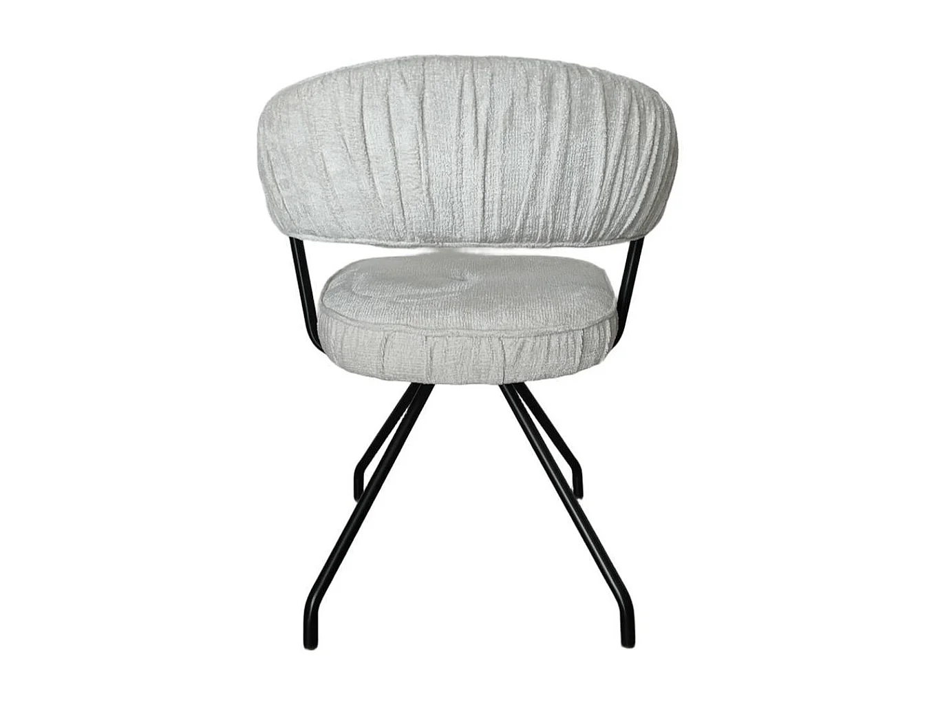 Armlehnenstuhl Esstischstuhl in Beige aus Chenillegewebe (2er Set)