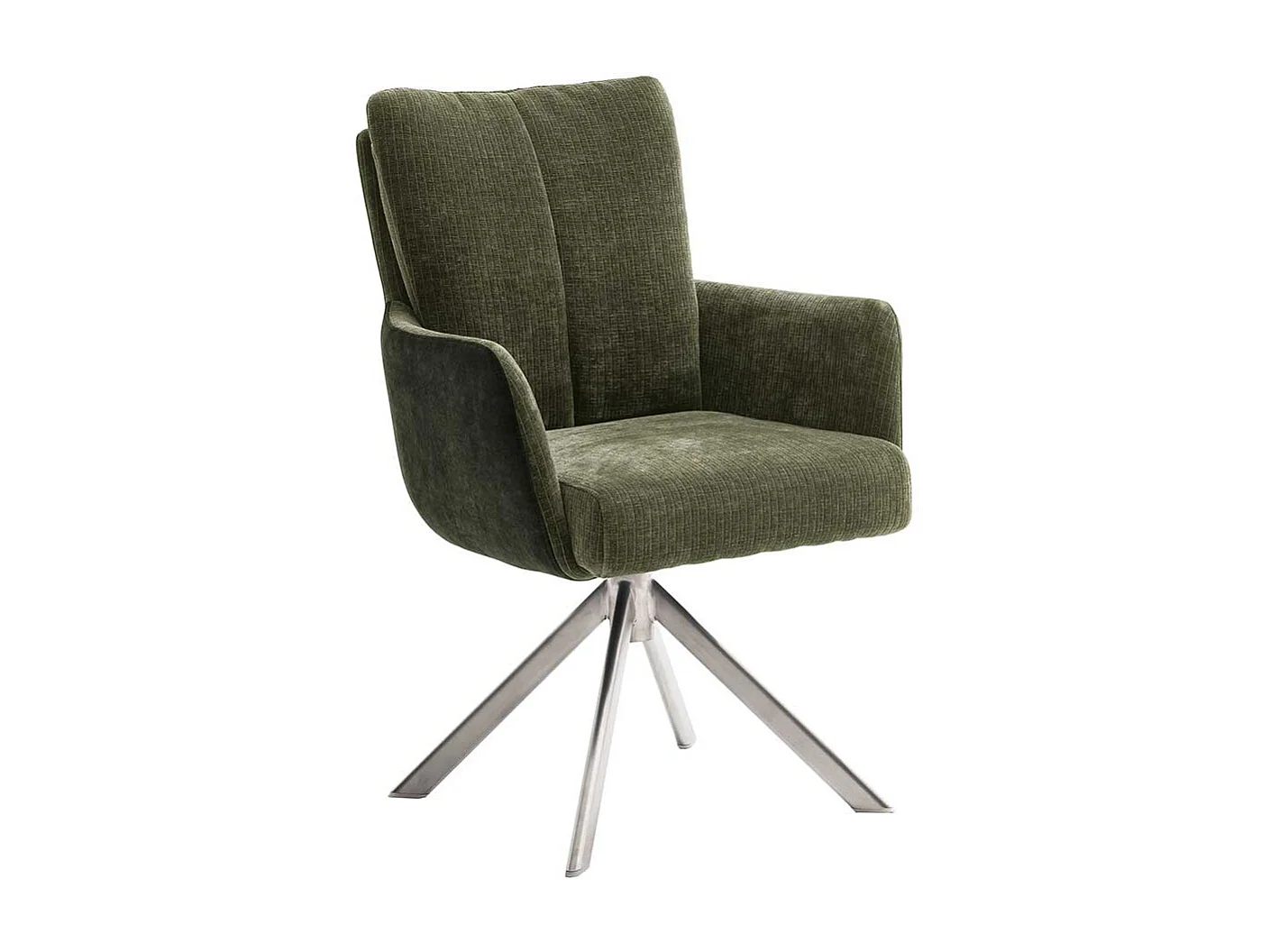 Polsterstühle in Oliv Grün Armlehnen (2er Set)