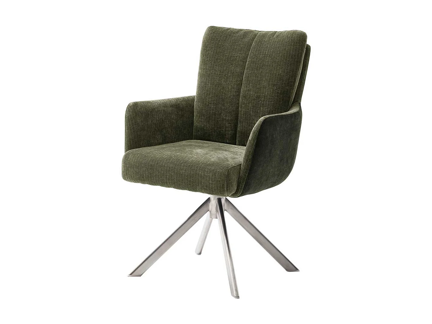 Polsterstühle in Oliv Grün Armlehnen (2er Set)