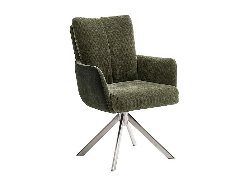 Polsterstühle in Oliv Grün Armlehnen (2er Set)