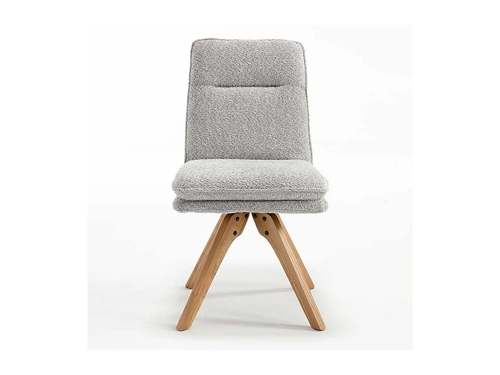 Moderne Esstischst�hle in Eichefarben Grau Boucle (2er Set)