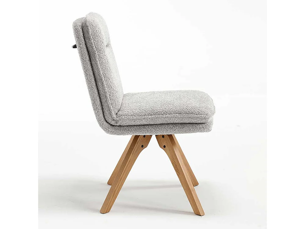 Moderne Esstischstühle in Eichefarben Grau Boucle (2er Set)