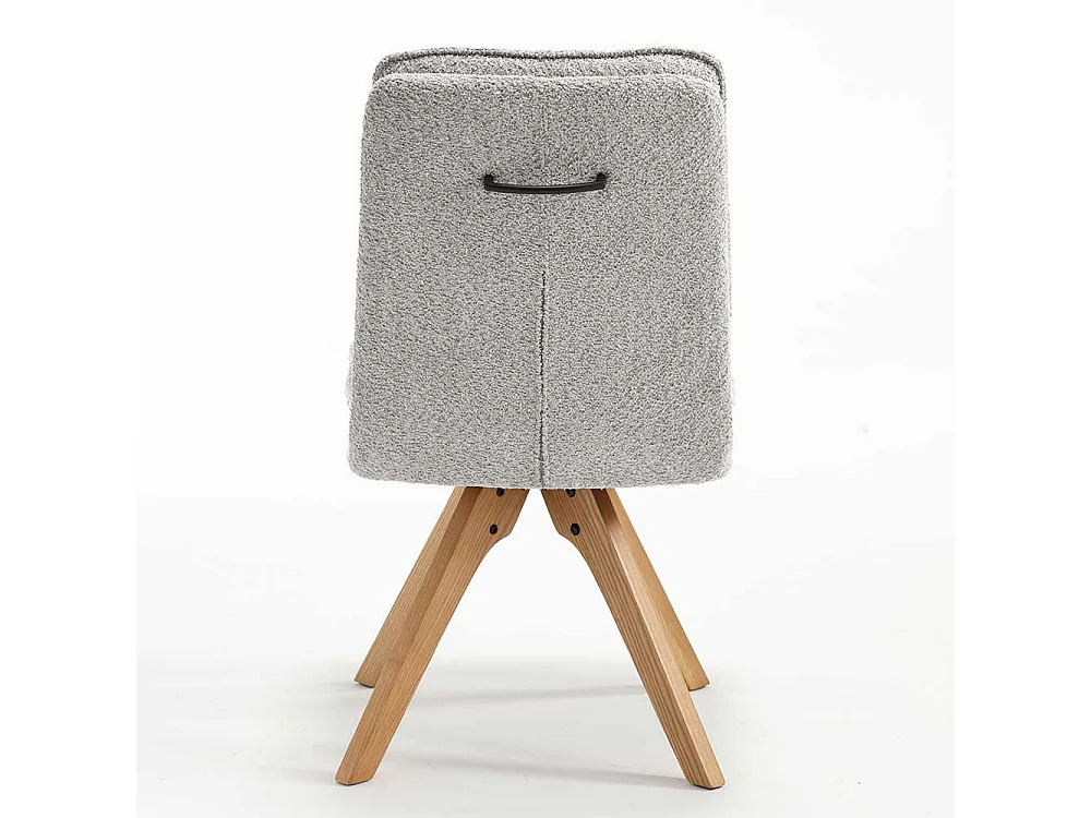 Moderne Esstischstühle in Eichefarben Grau Boucle (2er Set)