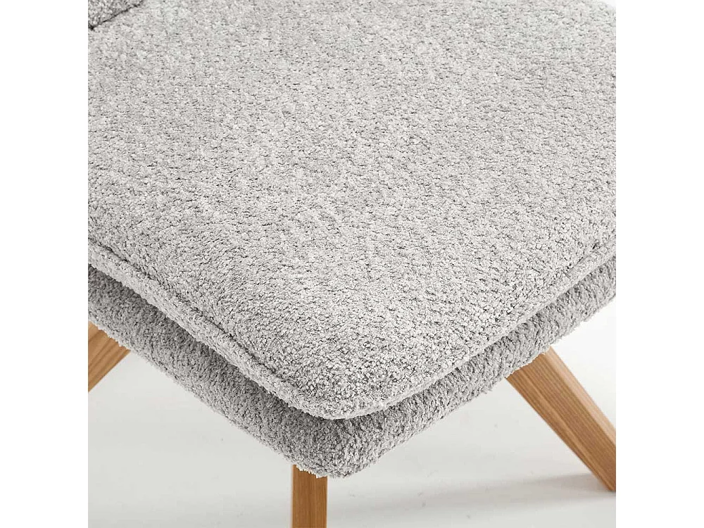 Moderne Esstischstühle in Eichefarben Grau Boucle (2er Set)