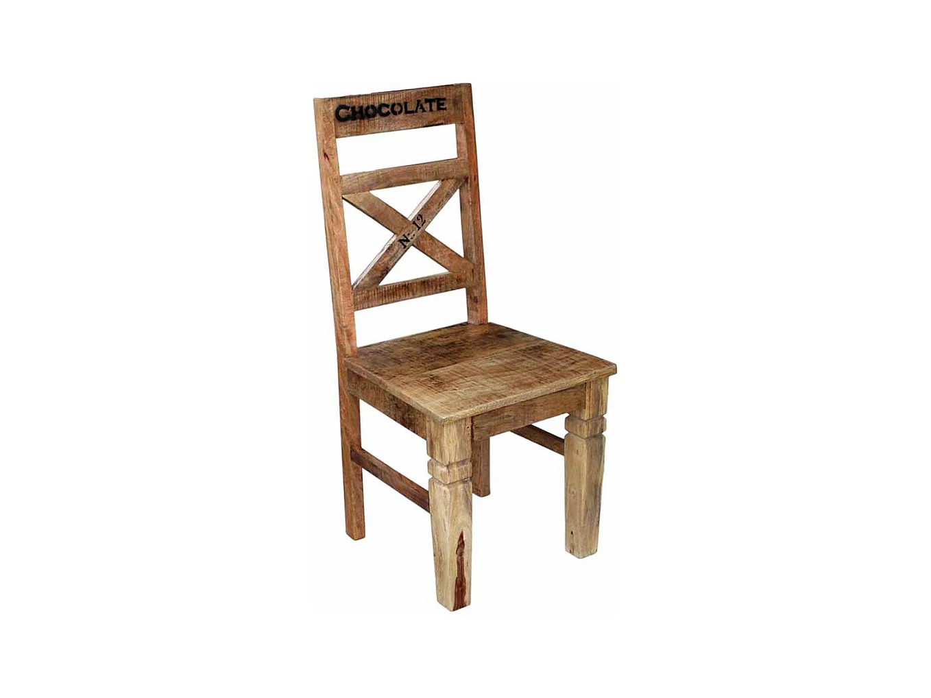 Esstischstuhl aus Mangobaum Massivholz Loft Design (2er Set)