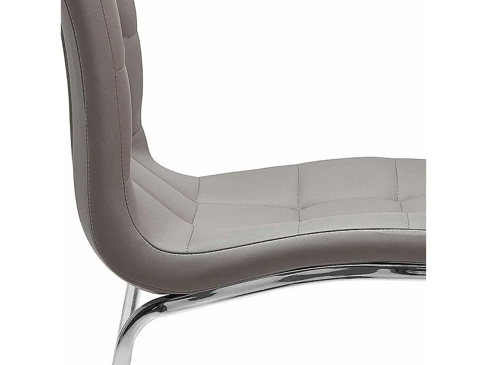 Set Esstisch Stühle aus Kunstleder und Stahl hoher Lehne (2er Set)