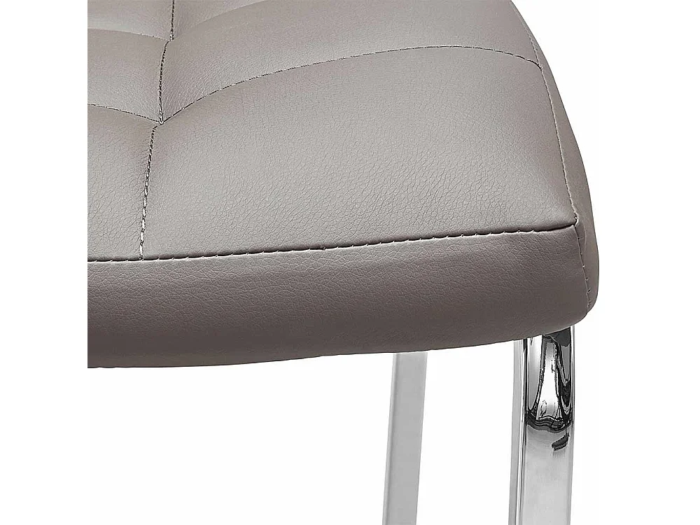 Set Esstisch Stühle aus Kunstleder und Stahl hoher Lehne (2er Set)