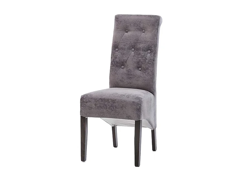 Esszimmerstuhl Set in Grau Microfaser Buche Massivholz (2er Set)