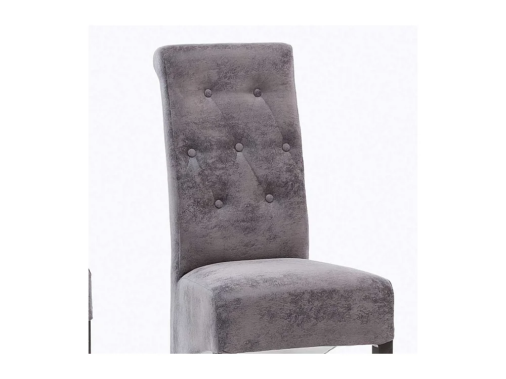 Esszimmerstuhl Set in Grau Microfaser Buche Massivholz (2er Set)