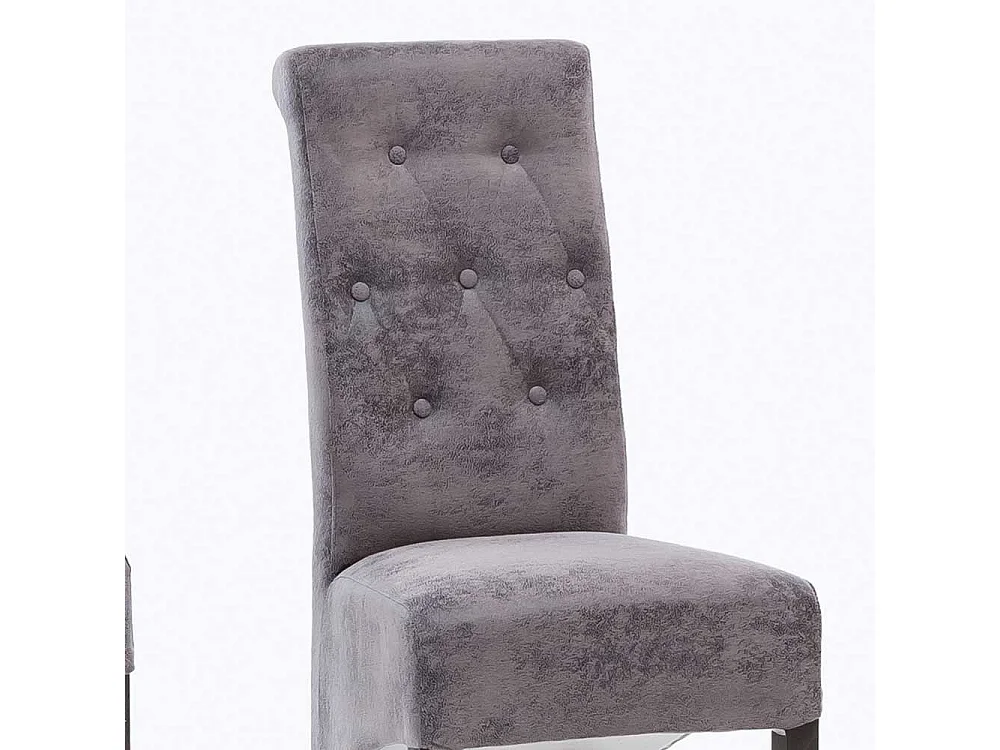 Esszimmerstuhl Set in Grau Microfaser Buche Massivholz (2er Set)