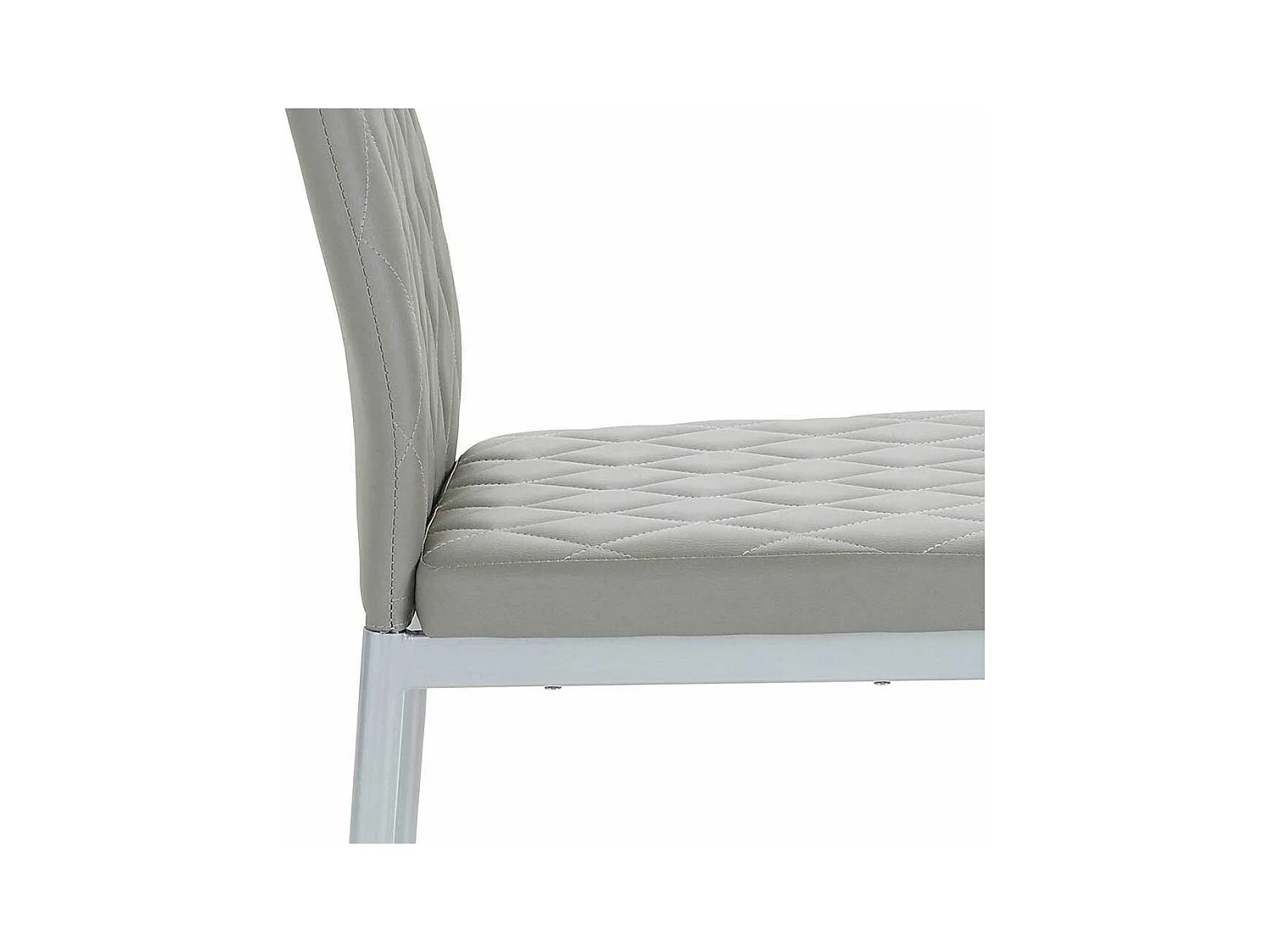 Esszimmer Polsterstühle aus Kunstleder und Metall Grau (Set)