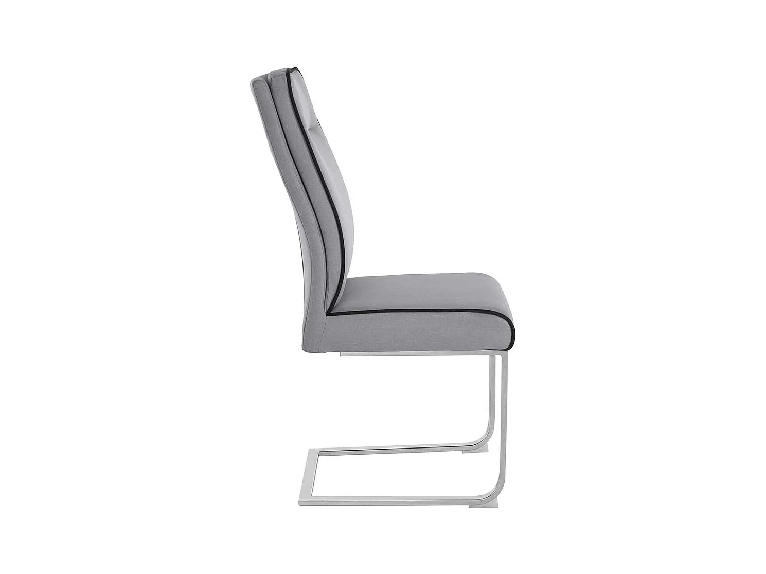 Freischwinger in Hellgrau Microfaser und Metall (2er Set)