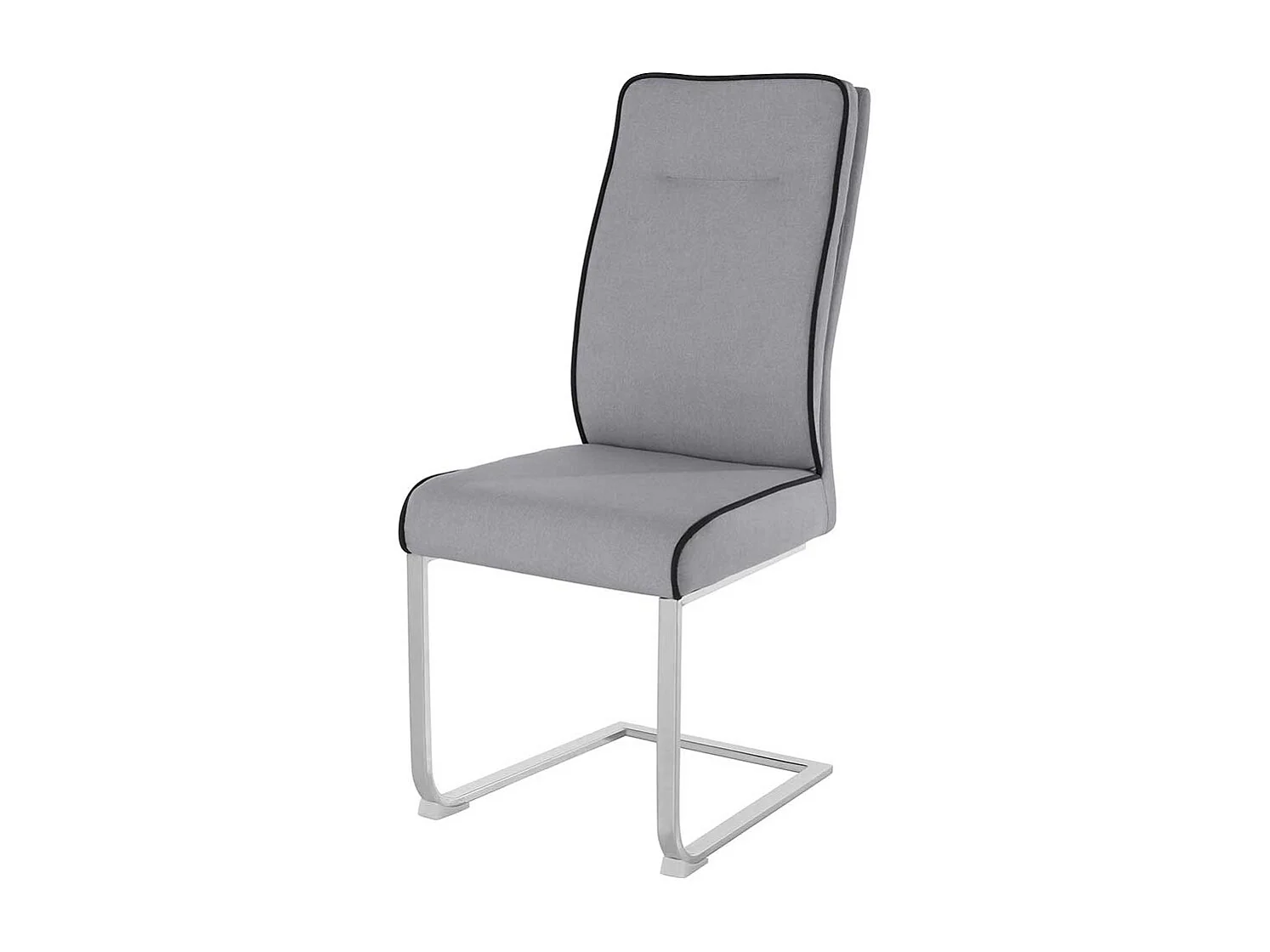 Freischwinger in Hellgrau Microfaser und Metall (2er Set)