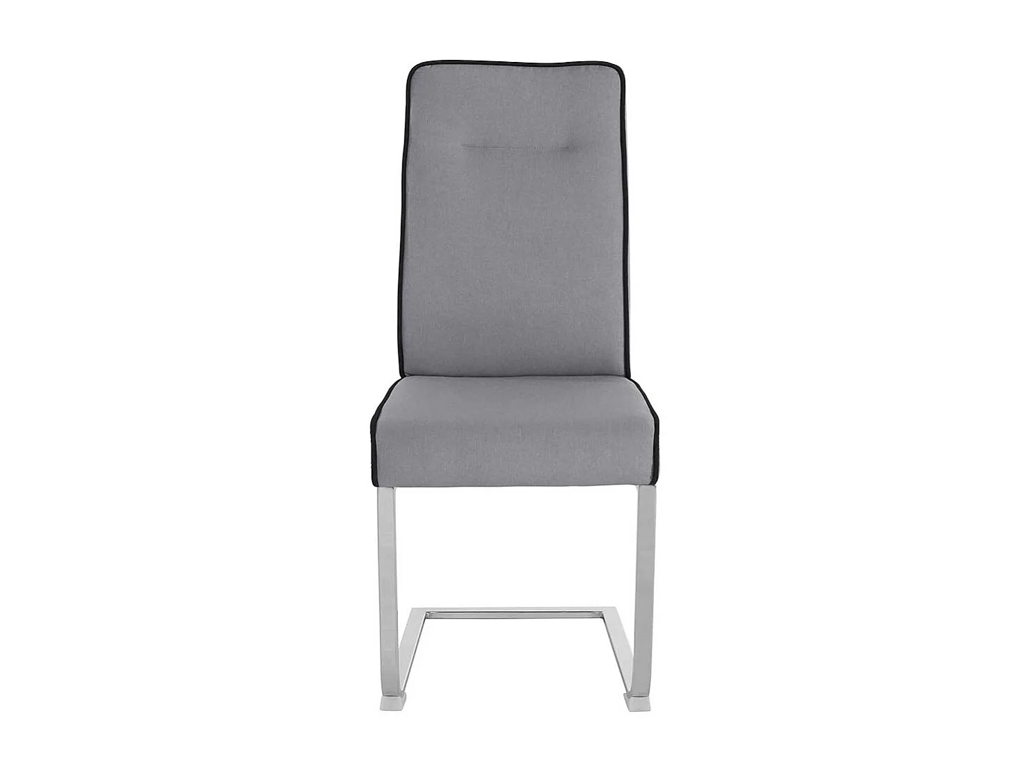 Freischwinger in Hellgrau Microfaser und Metall (2er Set)